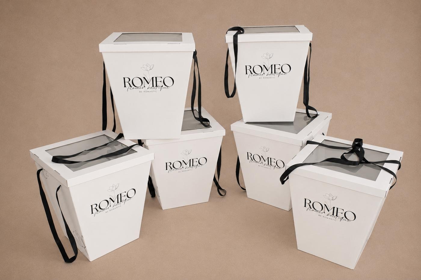Romeo Flower Boutique gift boxes collection display