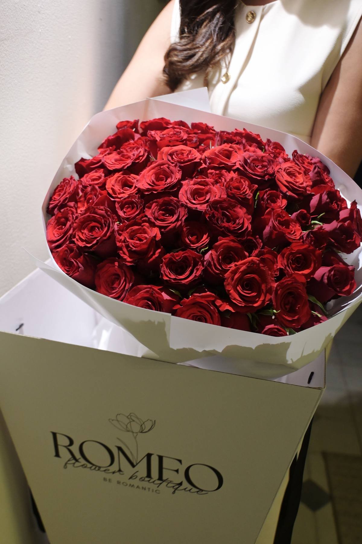 Rosas rojas en caja Romeo